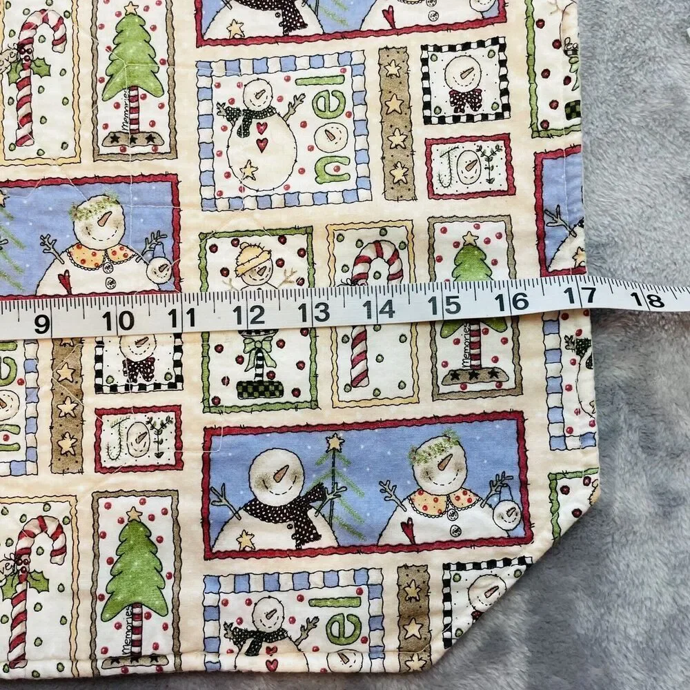 Holiday‎ Christmas Placemat Set (6) Reversible Snowmen Joy Noel Mats Napkins